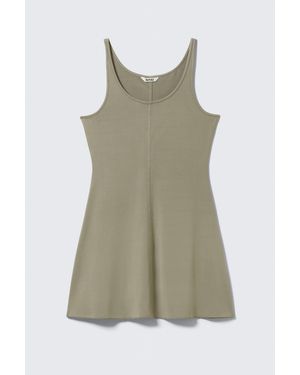 Weekday Mini Jersey Tank Dress - Green
