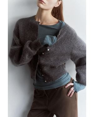 Monki Strickjacke Aus Mohairmischung - Grau