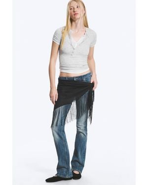 Weekday Fringe Waist Scarf - Blue