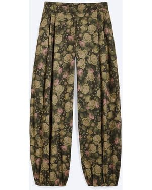 Monki Low-Rise Balloon Trousers - Green