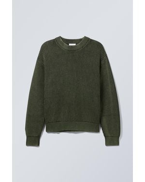Weekday Regular Heavy Knit Jumper - Green