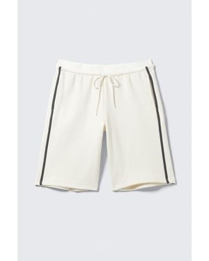 Monki Relaxed Low Rise Terry Bermuda Shorts - White