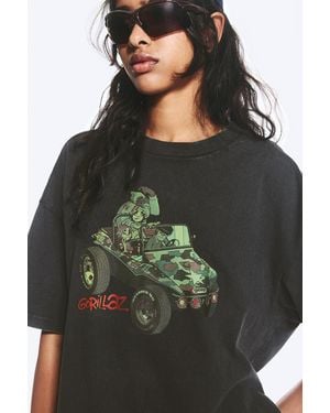 Weekday Gorillaz Relaxed Boxy T-Shirt - Black