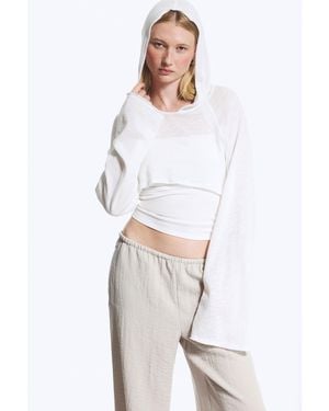 Weekday Cropped Hooded Bolero - White