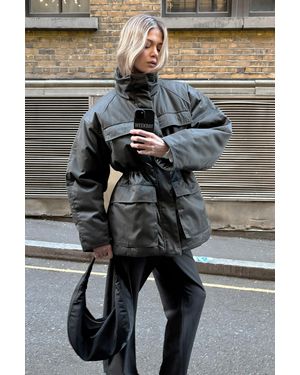 Weekday Oversized Padded Utility Jacket - Grey