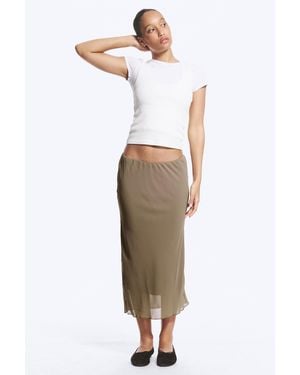 Monki Low Rise Midi Skirt - White