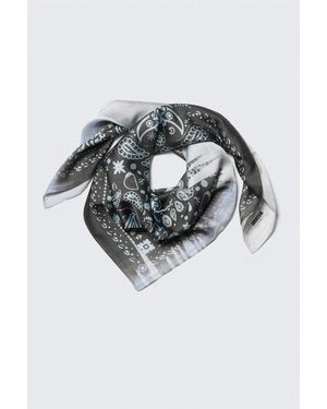 Monki Printed Square Scarf - Grey