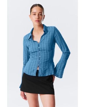 Weekday Slim Fit Textured Blouse - Blue