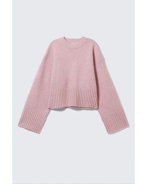 Monki Knitted Oversized Jumper - Red