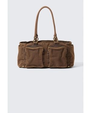 Weekday Medium Shoulder Bag With Pockets - Brown
