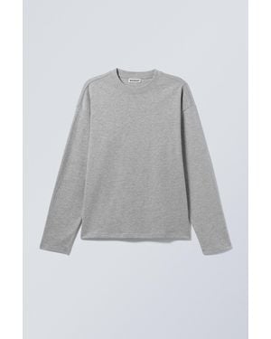 Weekday Loose Boxy Long-Sleeved T-Shirt - Grey