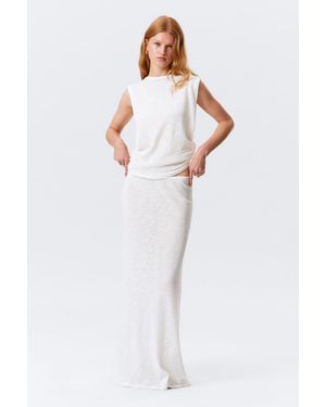 Weekday Sheer Cotton Knit Maxi Skirt - White