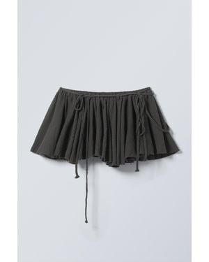 Weekday Flared Low Rise Pleated Mini Skirt - Black
