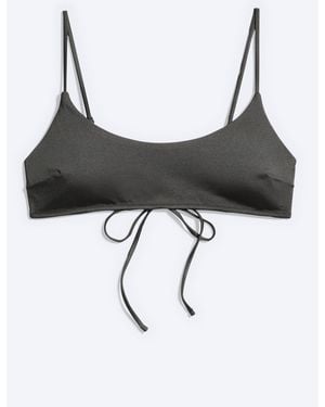 Weekday Gepolstertes Bikini-Top Mit Bindebandverschluss - Schwarz