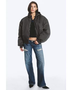 Weekday Oversized Bomber Jacket - Black