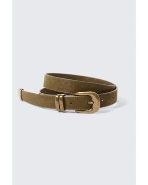 Weekday Western Faux Leather Belt - Green