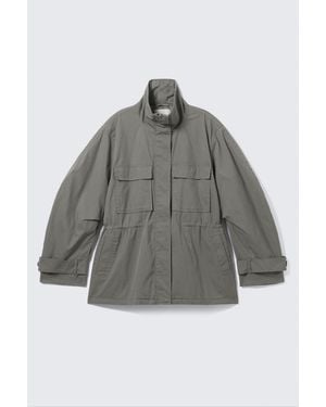Monki Relaxed Utility Jacket - Grey