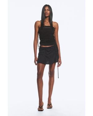 Weekday Ruched Mini Skirt - Black