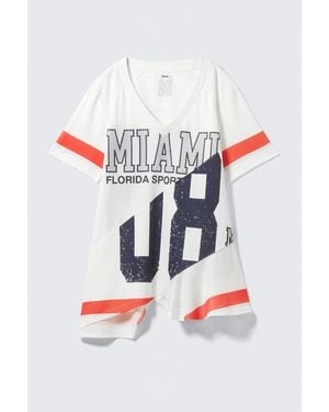 Weekday Asymmetric Mesh Varsity Mini Dress - Multicolour