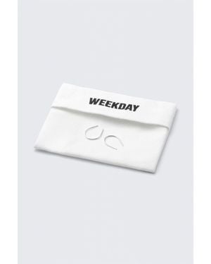 Weekday Plated Open-End Hoop Earrings - White