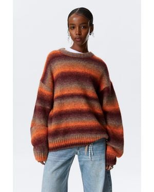 Weekday Space-Dye-Strickpullover Mit Lockerer Passform - Orange