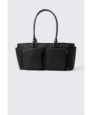 Weekday Medium Shoulder Bag With Pockets - Black