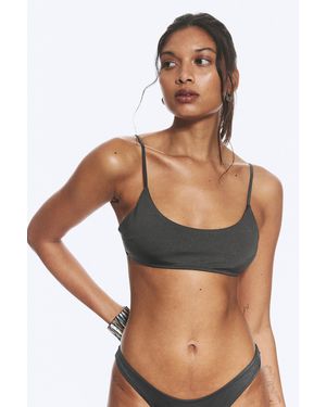 Weekday Gepolstertes Bikini-Top Mit Bindebandverschluss - Schwarz