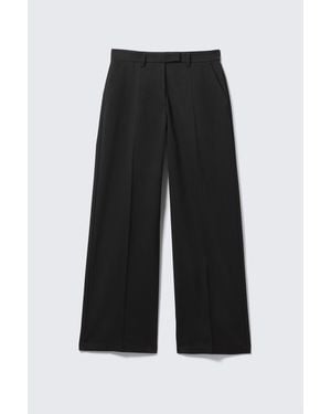 Monki Low Rise Twill Suiting Trousers - Black