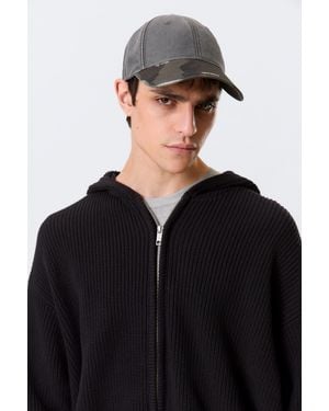Weekday Distressed Cotton Canvas Baseball Cap - Black