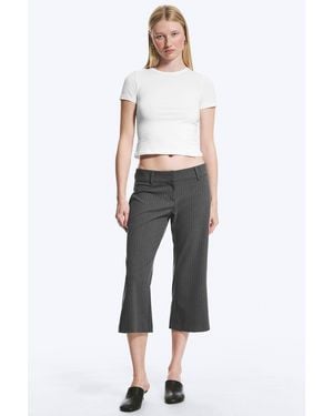 Weekday Flared Capri Suiting Trousers - White