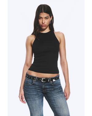Weekday Fitted Cotton Jersey Tank Top - Black