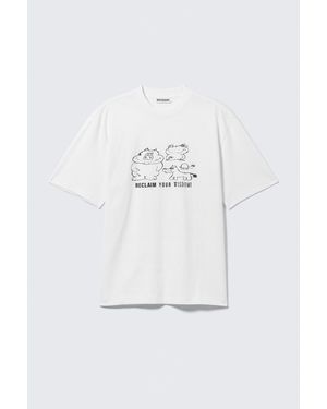 Weekday Relaxed Graphic Printed T-Shirt - White