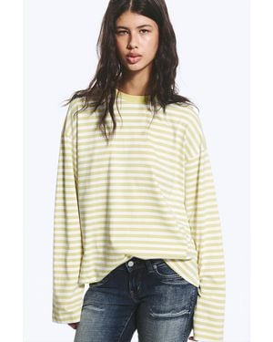 Monki Long-Sleeved Cotton T-Shirt - Natural