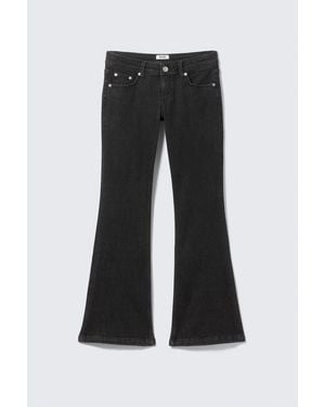 Monki Low Rise Slim Flared Jeans - Blue