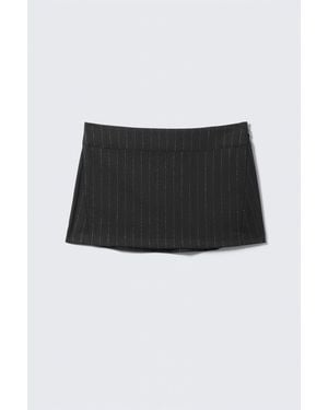 Monki Low Rise Brushed Twill Mini Skirt - Grey