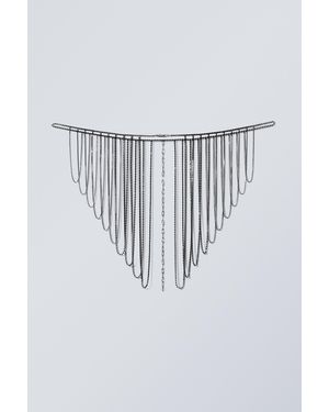 Weekday Rhinestone Fringe Bikini Shoulder Piece - Blue