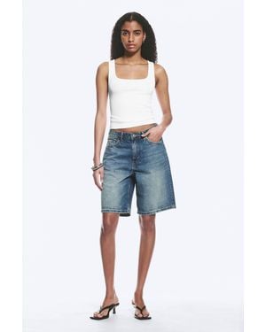 Weekday Monterey Low Rise Denim Shorts - Blue