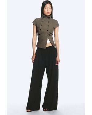 Weekday Low Waist Pleated Suit Trousers - Blue