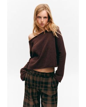 Monki Soft Knit Boat-Neck Jumper - Black