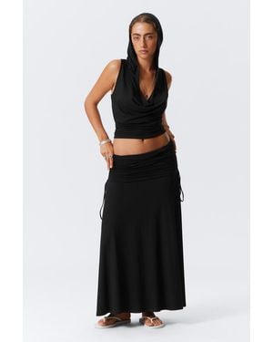 Weekday Draped Drawstring Maxi Skirt - White