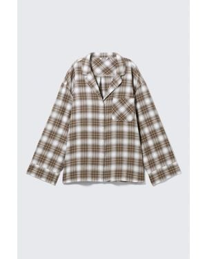 Weekday Relaxed Flannel Pyjama Shirt - Grey