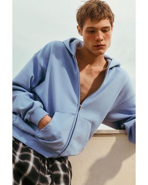 Weekday Weit Geschnittener Zip-Hoodie - Blau