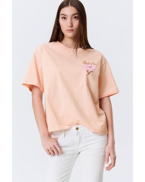 Monki Printed Boxy T-Shirt - Pink