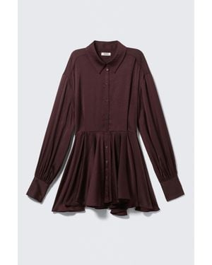 Monki Long-Sleeved Fit-And-Flare Mini Dress - Black