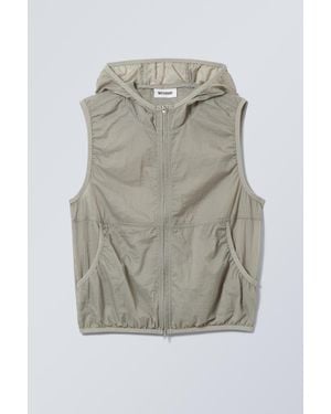 Weekday Transparent Nylon Windbreaker Vest - Natural