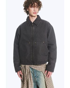Weekday Relaxed Washed Utility Jacket - Grey
