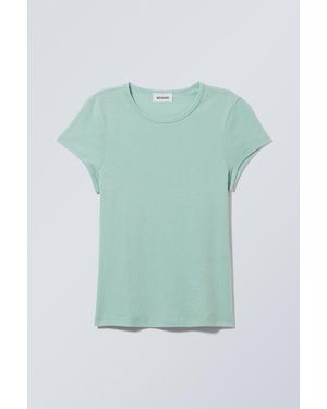 Weekday Figurbetontes T-Shirt mit kurzen Ärmeln - Grün