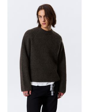 Weekday Knitted Two-Tone Wool Blend Jumper - Black