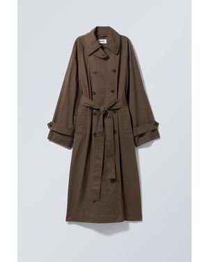 Weekday Travis Oversized Trench Coat - Brown