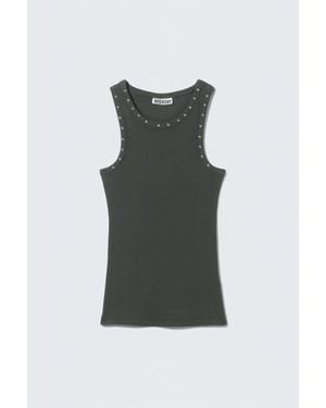 Weekday Stud Detailed Tank Top - Black